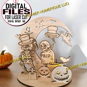 Fichier coupe laser décoration halloween porte bougie led