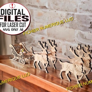 Christmas Sleigh FILE, DXF Christmas 3mm