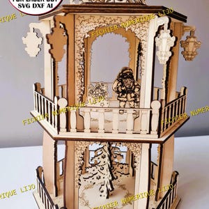 Fichier coupe laser DXF kiosque de Noel laser
