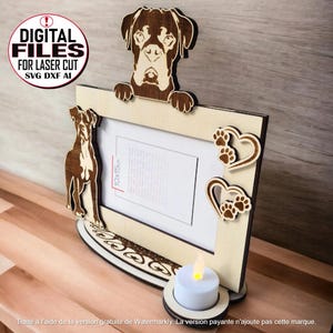 Fichier coupe laser DXF cadre photo chien love laser