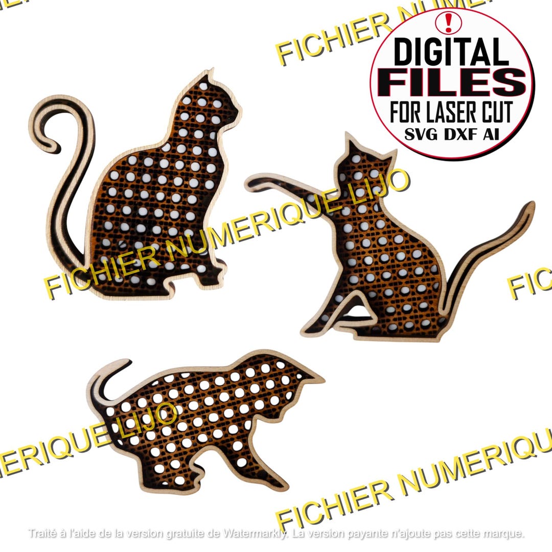 Cat DXF Laser Cut File - Etsy