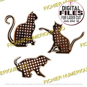 Fichier coupe laser Chat DXF