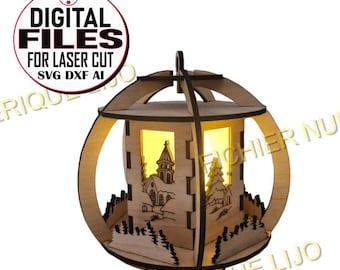 Laser file Christmas lantern decoration DXF