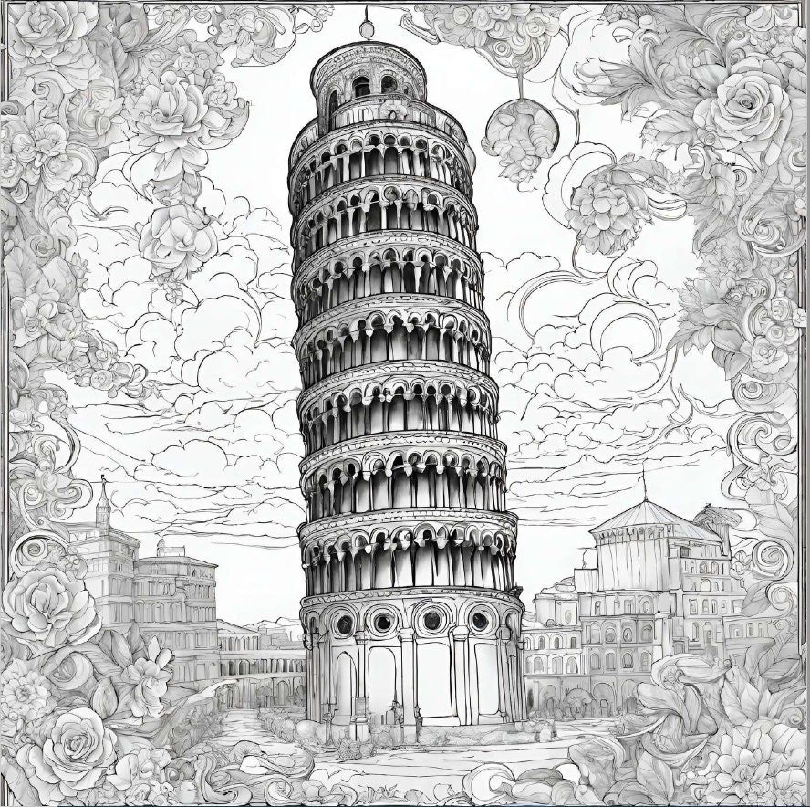 Adult Coloring Book 22 Pages of Italy - Etsy