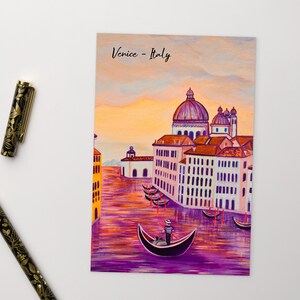 Carte postale de Venise, collection de cartes, voyage en Italie, impression d'art
