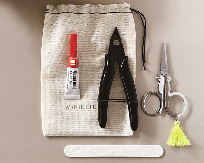 Miniature Crafting Tool Set | All the basic supplies needed to get started in DIY dollhouse miniature making and crafting. Curated specifically for 3D printed model kits, this collection is the perfect addition to Miniette Miniature Kits.