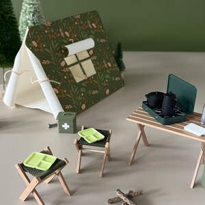 Doll House Accessories DIY Printable Mini Tent Template, Tent for Fairies and Dolls Fairy Garden ...