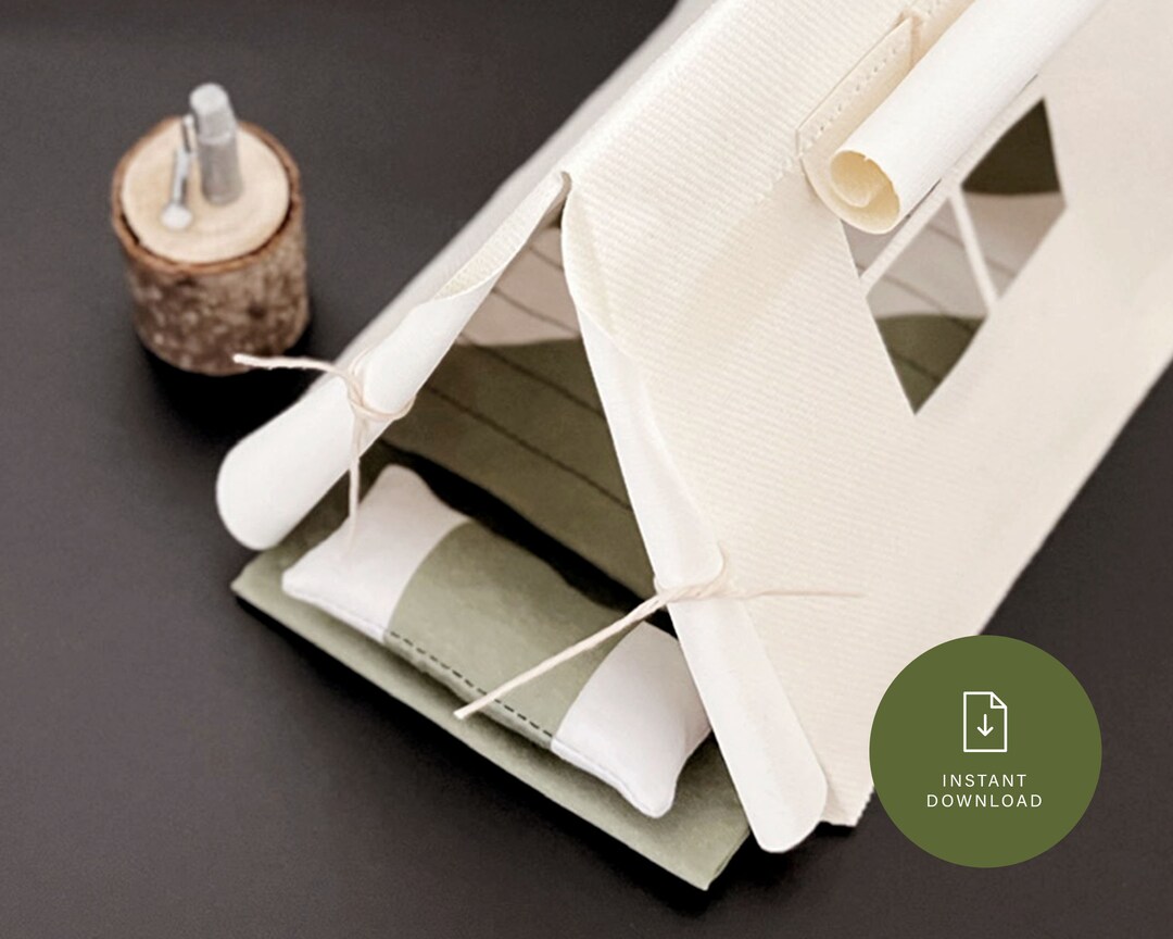 FAIRY GARDEN TENT Printable Tent for Fairies, Garden Gnomes and Dolls 1