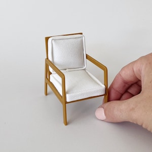 Dollhouse Armchair - 1:12 Scale Modern Miniature Accent Chair