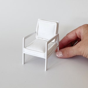 Dollhouse Armchair - 1:12 Scale Modern Miniature Accent Chair