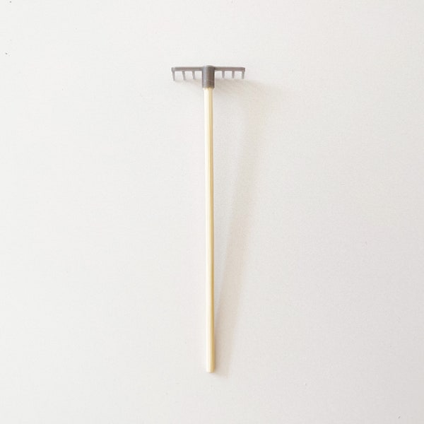 Miniature Rake: Dollhouse rake for garden and greenhouse