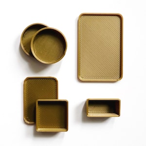 Miniature Baking Trays: Gold Dollhouse Kitchen Cookie and Cake Bakeware, Set of 6