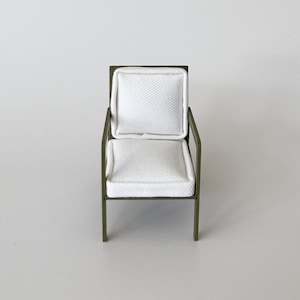 Dollhouse Armchair - 1:12 Scale Modern Miniature Accent Chair