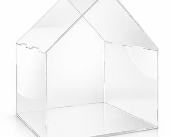 Vitrina miniatura de acrílico transparente: rincón de libros para escritorio y estantería