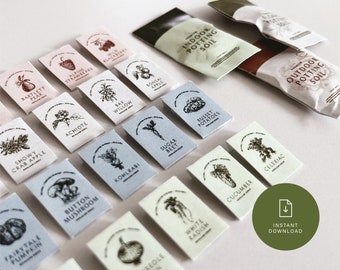 Doll House Accessories - Mini Seed Packets & Potting Mix Printable Templates | Mini seed packet for vegetables, flowers and fruits