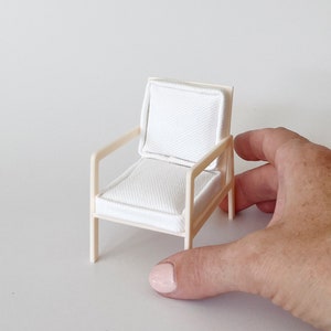 Dollhouse Armchair - 1:12 Scale Modern Miniature Accent Chair