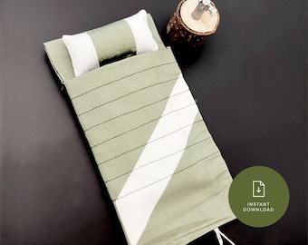 Doll House Accessories - DIY Printable Mini Sleeping Bag & Pillow Template