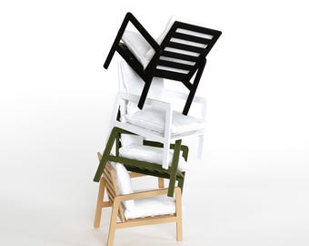 Dollhouse Armchair - 1:12 Scale Modern Miniature Accent Chair