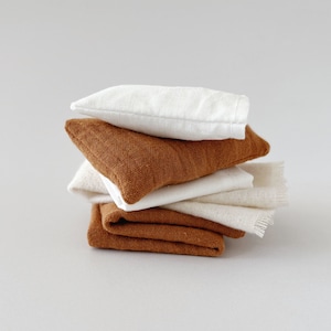 Cozy Dollhouse Bedding  Set in Terra Cotta - 1:12 Scale 6-9 Piece Miniature Bedding Collection | Sheet, Blanket, Duvet, Shams & Pillows
