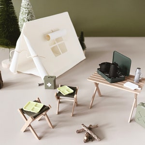 INSTANT DOWNLOAD Printable Dollhouse Camping Tent Template | 1:12 Scale Easy DIY Miniature Craft ...