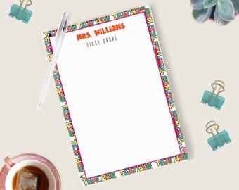 Custom Teacher Notepad, Teacher Personalized Notepad, Teacher Appreciation, Writing Pad, Gift for Teacher, Teacher Gifts