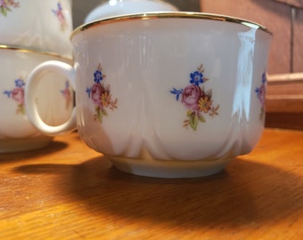 Vintage Czech Republic Porcelain Mugs - set of 5