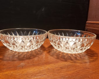 Vintage Cut Glass dessert bowls - set of 2
