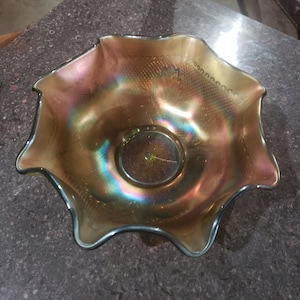 Glass bowl, Green, Carnival Replica