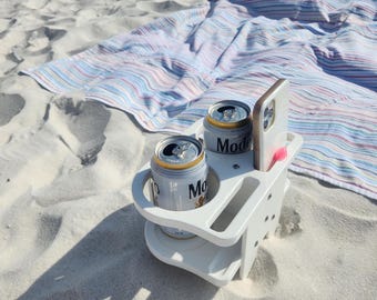 Beach Sand Spike Cup Holder – Phone Slot, Travel Accessory