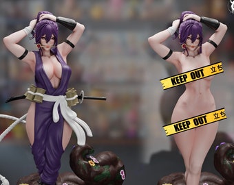 NSFW - Hell's Paradise Ninja Yuzuriha Jigokuraku Montera Figur 3D-stl för utskrift med vuxentillägg Sexig topplös naken naken