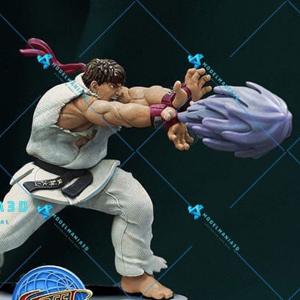 Street Fighter RYU Assembly Figurine 3d stl file for printing
