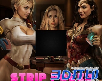 NSFW - Marvel's Avengers DC Wonder Woman, Super Girl och Power Girl Assemble-figur 3D-stl för utskrift med tillägg för vuxeninnehåll