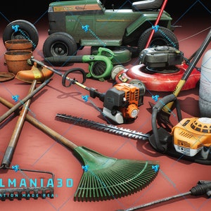 Miniature hand and power tools, machineries, equipments bundle 3d stl file for printing