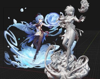 Genshin Impact Bundle Assemble Figurine 3D STL digital fil för utskrift
