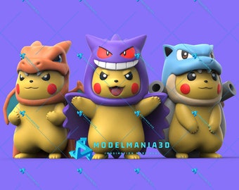 Pokémon Pikachu cosplay 3D-stl för utskrift