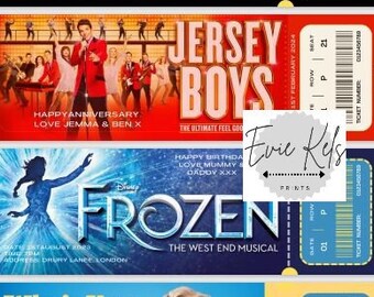 Gift Tickets | Theatre | Personalised | Gift Certificate | Present | Christmas | Show Ticket Gift
