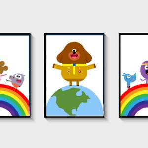 Hola Duggee / Feliz / Norrie / Roly / Etiqueta / Betty / Tino / Láminas / Habitación infantil / Arte mural