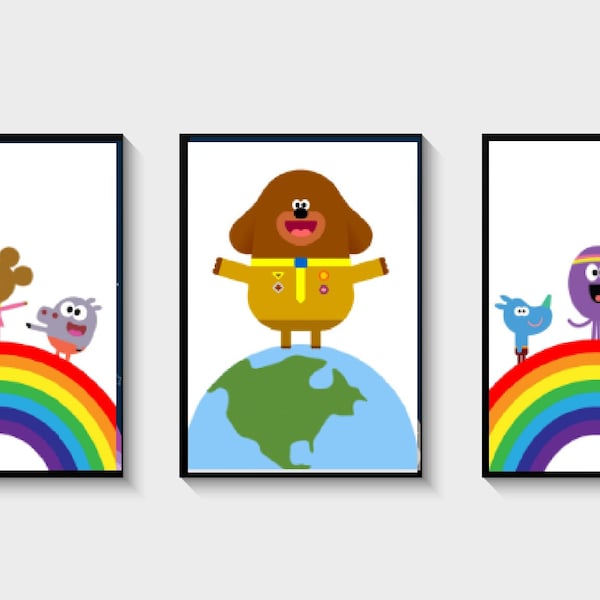 Hey Duggee | Happy | Norrie | Roly | Tag | Betty | Tino | Prints | Children's Room | Wall Art