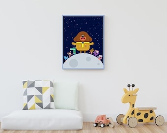Hey Duggee | Night Sky | Prints | Children's Room | Wall Art