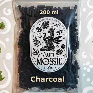 Grânulos de carvão ativado para terrário e substrato para plantas 200 ml