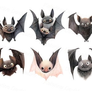 Aquarell PNG Clip Art Bild einer fliegenden Fledermaus. Lustige Fledermaus Clipart, digitaler Download