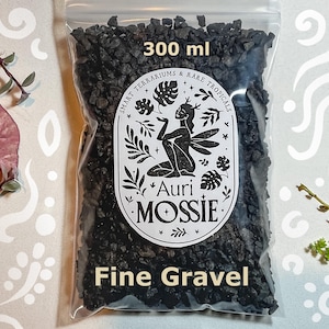 Gravier basaltique noir pour aquarium et terrarium | 2–5 mm | 300 ml
