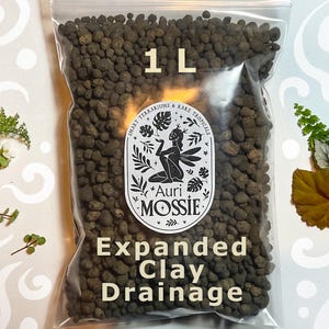 Arcilla expandida para drenaje de terrarios y suculentas (4-10 mm). Aditivo para suelos (1 L).