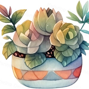 Watercolor Cactus PNG Clipart, Collection of Succulent Clip Art, Cacti ...