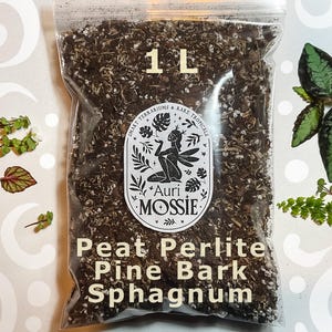 Mistura de turfa, perlita e casca de árvore com esfagno | Substrato para plantas | 1 L