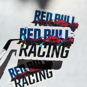 Formel 1 Duotone Holographischer wasserfester Aufkleber - F1 Red Bull Racing - Vinyl Aufkleber für Wasserflasche, Tassen, Laptop, Notizbuch