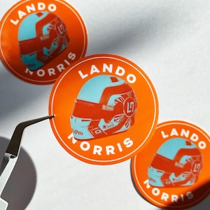 Formula 1 F1 Lando Norris Driver Helmet Waterproof Sticker - Decal for Bottles, Cups, Laptop