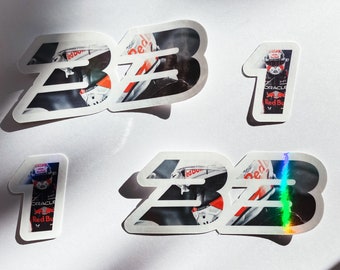 Max Verstappen F1 Waterproof Sticker Bundle – Driver Numbers 33 & 1