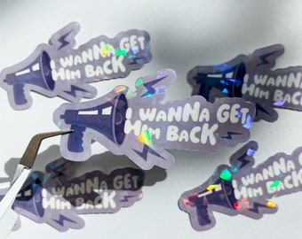 Olivia Rodrigo Get Him Back Guts Tour - Pegatina impermeable holográfica de megáfono - Calcomanía para computadora portátil, botella, taza, cuaderno