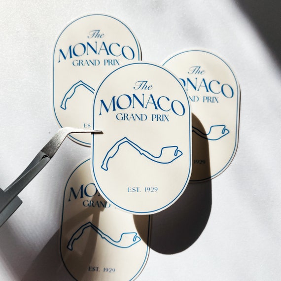 Formula 1 F1 Monaco Grand Prix Circuit Track Waterproof Sticker - Decal for Bottles, Cups, Laptop